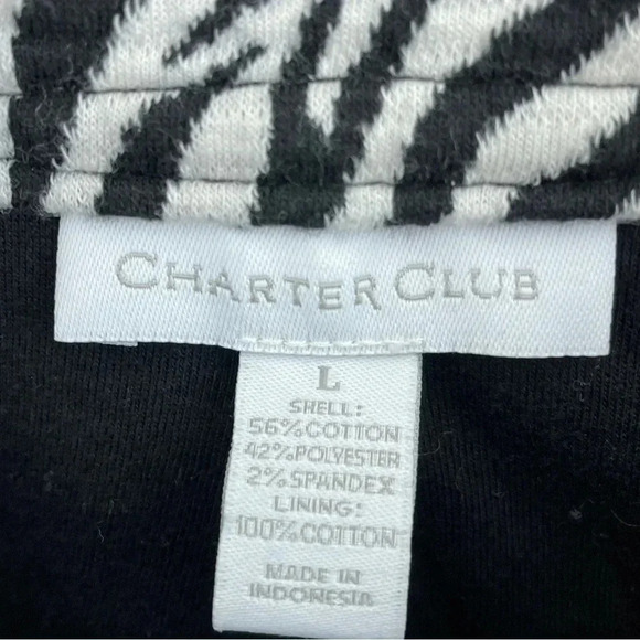 Charter Club Womens Size L button up jacket zebra print 1922 - Picture 2 of 9